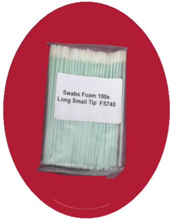 Swabs Foam 100s Long Small Tip FS740 "Dis Coloured due to age and sun but are fully usable"